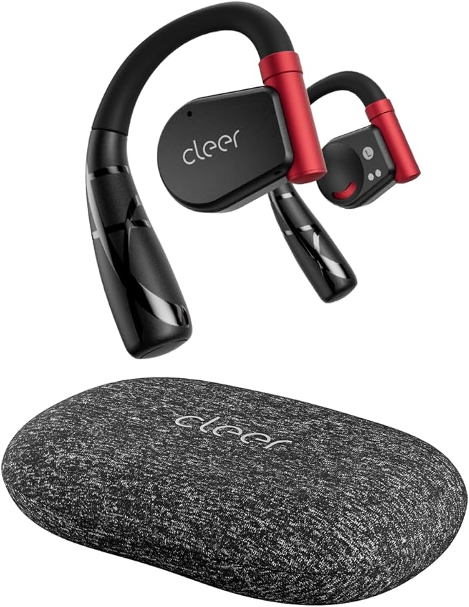 Cleer ARC II Sport Open Ear Headphones, True Wireless Ear Buds with Dual Mic, Sweat Resistant, Multi-Point Connect, 35 Hrs Playtime, Secure Fit, Bluetooth 5.3 Earbuds with Ear Hooks, Preset EQ, Black
