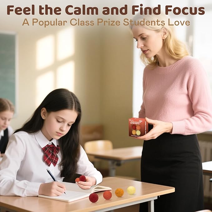 Magnetic Sensory Fidget Balls – 4PC Medium Weighted Textured Silicone Stress Relief Toys for Adults & Teens with ADHD, Autism, Anxiety – Quiet Magnet Fidgets for Desk, Travel, Office & Gifts