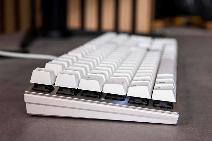 Cherry KC 200 MX Mechanical Office Keyboard with New MX2A switches. Modern Design with Metal Plate Frame (White W/MX2A Brown Switch)