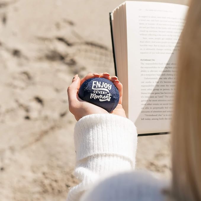 Candescent Stress Balls - Hand Therapy Relief for Anxiety, Fidget, Tension, Exercise Strengthener - Motivational Toys for Adults & Kids - Set of 2 (Crystal Blue, Ocean Blue)