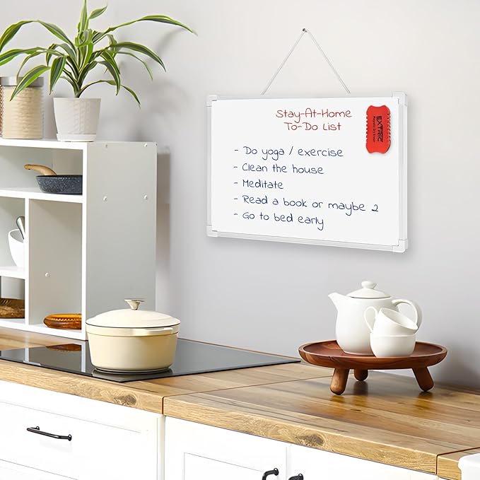 Dry Erase Board and Marker 11X14 Magnetic Mini White Boards, Double Sided Small White Boards Dry Erase Board with Lines Ruled and Blank for Kids