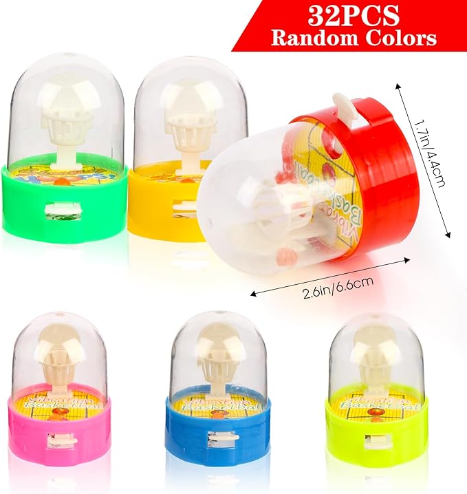 32 Pack Mini Finger Basketball Toys, Fun Handheld Basketball Shooting Games Desktop Fidget Game, Party Favors Decorations Classroom Rewards Carnival Prizes for Kids
