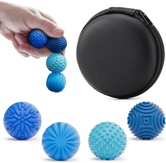Silicone Magnetic Balls Fidget Toys for Adults & Teens,4PCS Stress Relief Sensory Toys for Autism ADHD Anxiety,Fun Textures Gadgets,Office Desk Toy,Stocking Stuffers for Men Women Teen Gifts