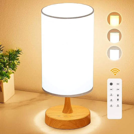 Light Therapy Lamp, 10000 Lux Daylight Lamp with 3 Color Temperatures, Adjustable Brightness, Timer & Memory Function, Sunlight Lamp with Remote Control(Grain Base White Shade)