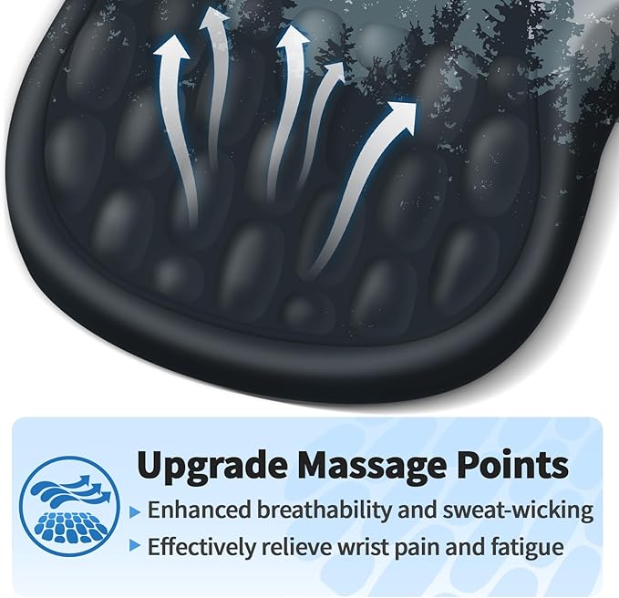 Ergonomic Mouse Pad with Wrist Rest Support, Mousepad with Comfortable Memory Foam Wrist Rest and Non-Slip PU Base for Pain Relief, Computer, Laptop, Office, Home (Forest-2)