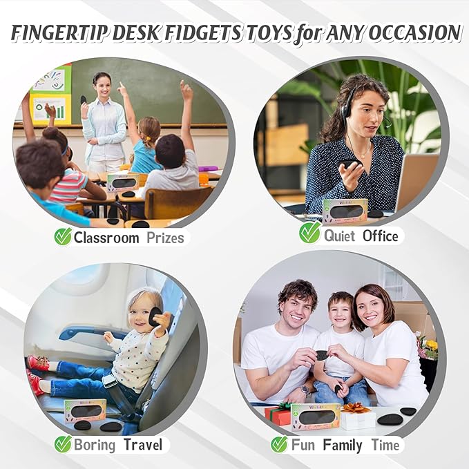 Fidget Toys Sensory Stones for Kids and Adults,6 PCS Texture Worry Stone for Anxiety Autism Teen Calm Down & ADHD Stress Relief,Quiet Fidgets for Classroom Small Prizes Gifts for Travel Toy