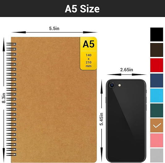 EUSOAR Hardcover Lined Notebook, A5 24 Packs 5.5" x 8.3" 120 Pages Lined Travel Writing Notebooks Journal, Memo Notepad Sketchbook, Students College Office Business Subject Diary Ruled Book Journal