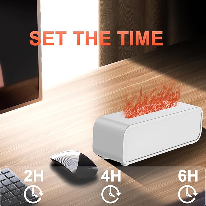 Colorful Flame Air Aroma Diffuser Humidifier, Dynamic Fire Flame Sound Pickup Aromatherapy Diffuser for Home Office Room(Remote, Timer & Auto-Off, 150ml)