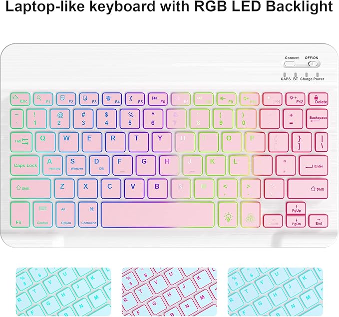 Keyboard Case for iPad Air 13 inch (M3 2025/M2, 2024),iPad Pro 12.9 inch (3/4/5/6th Gen) Magic Magnetic Backlit Keyboard Case with Multi-Touch Trackpad- Easy-Set Floating Cantilever Stand (light pink)