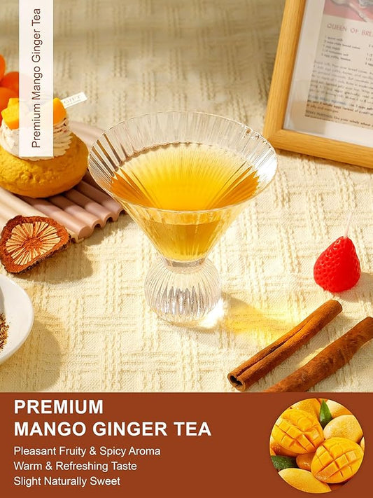 TeeLux Mango Ginger Tea, Zesty Ginger Root & Warm Cinnamon & Sweet Spices Blend, Caffeine Free, Aromatic & Flavorful, 100 Count