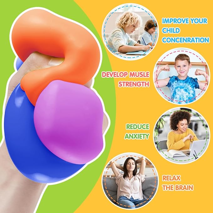 Slow Rising Stress Cube 30 Pack, Square Cube Fidget Ice Cube Stress Balls, Dough Stress Balls Soft Fidget Squishy Toys for Anxiety Relief, Pull Stretch Squishy Toy, Classroom Prize Box Toys (30PACK)