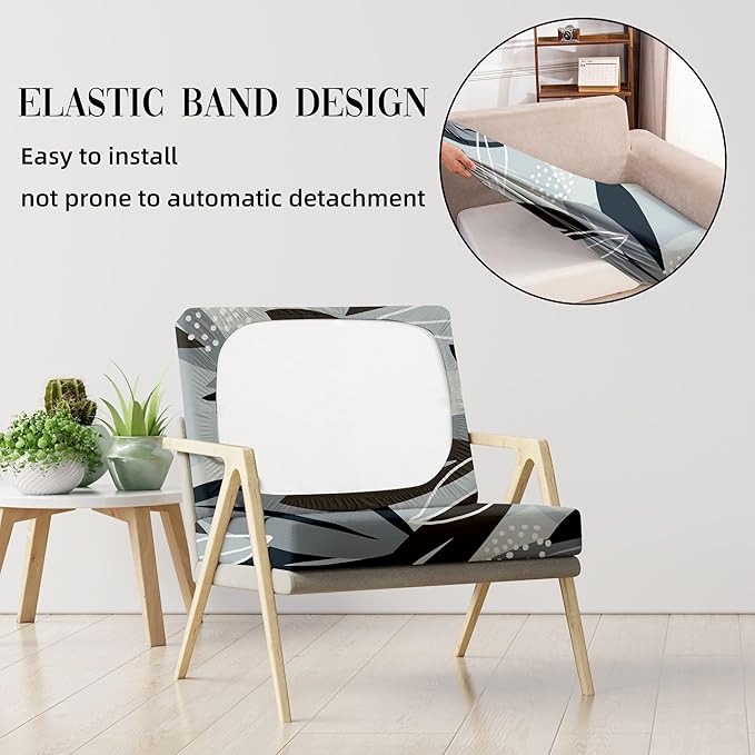 8Pcs Stretch Patio Cushion Covers Outdoor Cushion Cover, Jacquard Stretch Cushion Covers, Cover Replacement, Outdoor Sofa Covers, Washable Furniture Couch Cushion Cover (Iceland)