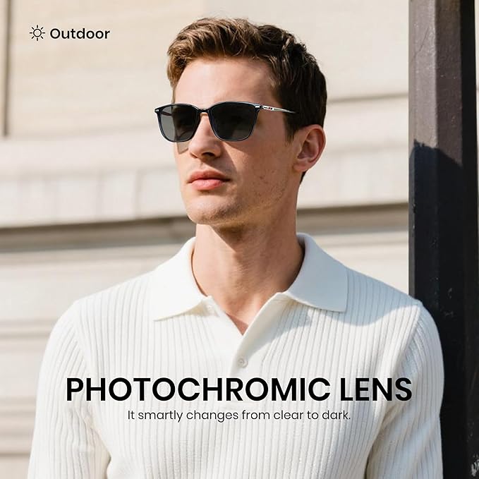 Cyxus Blue Light Blocking Glasses Men Women Computer Gaming Glasses Rectangle UV400 Photochromic glasses 8208i01