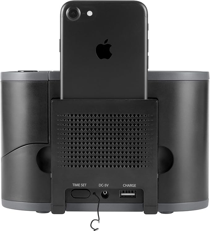 Homedics SoundSleep Recharged Alarm Clock & White Noise Sound Machine, 6-in-1 Projection Alarm Clock and Sleep Sound Machine, 8 Nature Sounds and Indoor Temperature Sensor, Auto-Off Timer