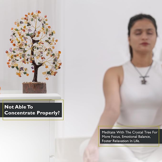 FASHIONZAADI Premium Crystal Tree of Life – 7 Chakra Tree for Healing, Positive Energy, Luck & Manifestation – – Ethically Handcrafted Gifts for Women, Spiritual Gifts for mom