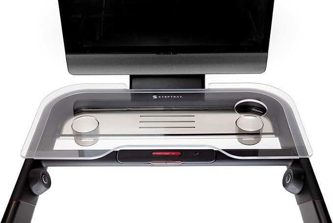 TFD The Tray | Compatible with Peloton Tread Plus ONLY, Made in USA | Walking Desk Attachment Holder for Laptop, Tablet, Phone, & Book - Exercise Workstation - Peloton Treadmill Accessories (Clear)