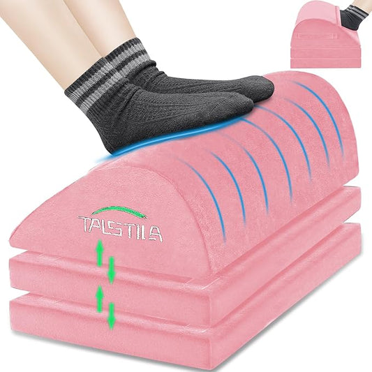 TALSTILA Foot Rest for Under Desk at Work, Under Desk Footrest, Ergonomic 3 Adjustable Heights Footrests, Footrest with Feet Warm Pocket, for Office Desks & Office Chair - Back & Leg Hip Pain Relief