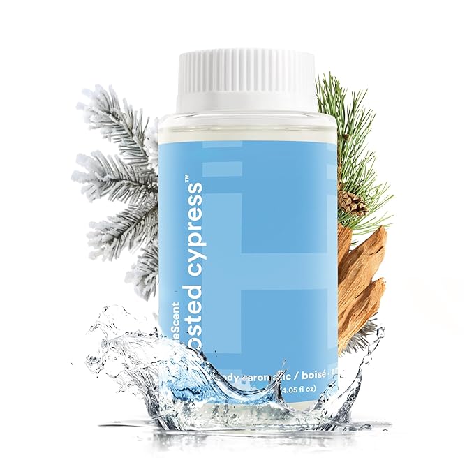 Homedics SereneScent Seasonal Collection Frosted Cypress Home Fragrance Oil, 120 ml, for use with Homedics SereneScent Waterless Diffuser (ARMH-970/973), Clean & Natural