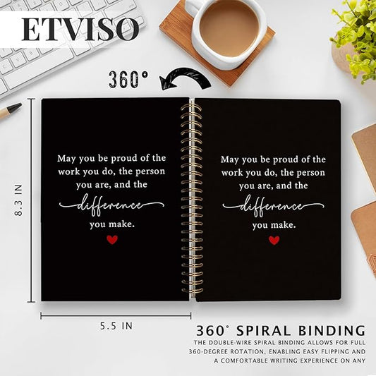 May You Be Proud of the Work You Do Notebook, Appreciation Gift for Coworkers Teachers Nurse Journal, Retirement Gifts for Woman Men Journal, Hardcover Spiral Notebooks 5.5x8.3 Inch