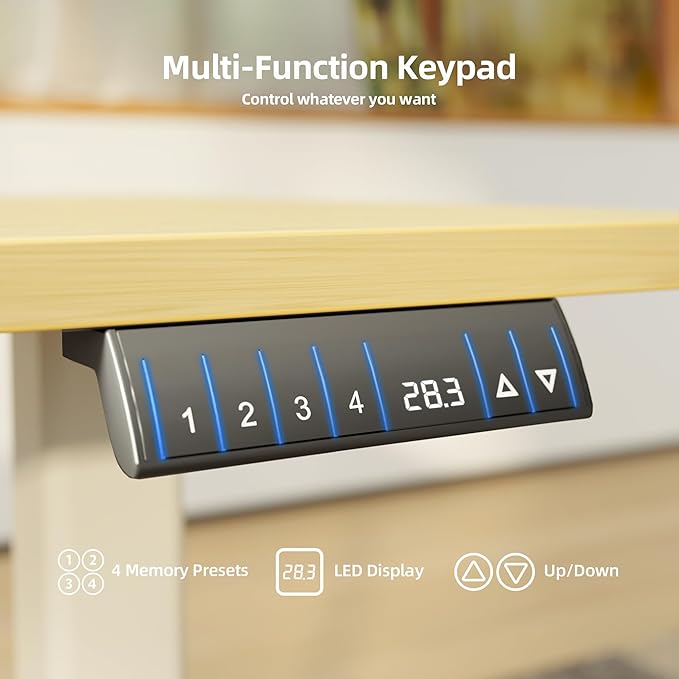 YDN L Shaped Standing Desk, Electric Standing Desks L Shape Adjustable Height Dual Motor, 63 x 55 Inch Corner Standing Desks with Splice Board for Home Office, Large Standing Desk, Nature