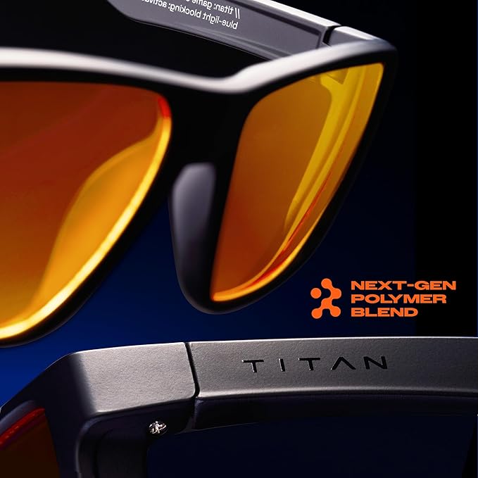 Titan Gaming Glasses, Anti Blue Light Glasses Men, UV400 Protection Blue Light Blocking Glasses for Computer Eye Strain