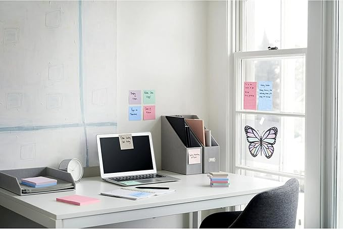 Post-it Super Sticky Recycled Notes, 3x3 in, 6 Pads, 2X The Sticking Power, Bali Collection, Pastel Colors (Lavender, Apricot, Blue, Pink, Mint), 30% Recycled Paper (654-6SSNRP)