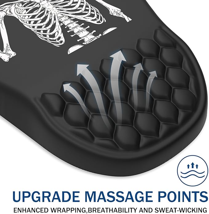 Ergonomic Mouse Pad Wrist Support, with Memory Foam & Non-Slip PU Base, Comfortable Massage Design Mouse Pad Relieve Wrist Fatigue&Pain, Suitable for Computer, Office and Home(07Human Skeleton)