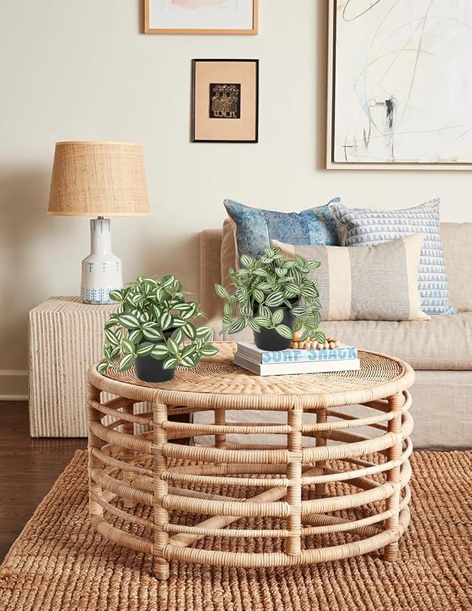 Hollyone Fake Plants 3 Packs Artificial Plants Indoor Faux Plants with Black Plastic Pot Small Fake Potted Plant for Home Aesthetic Living Room Bathroom Desk Shelf Office Decor