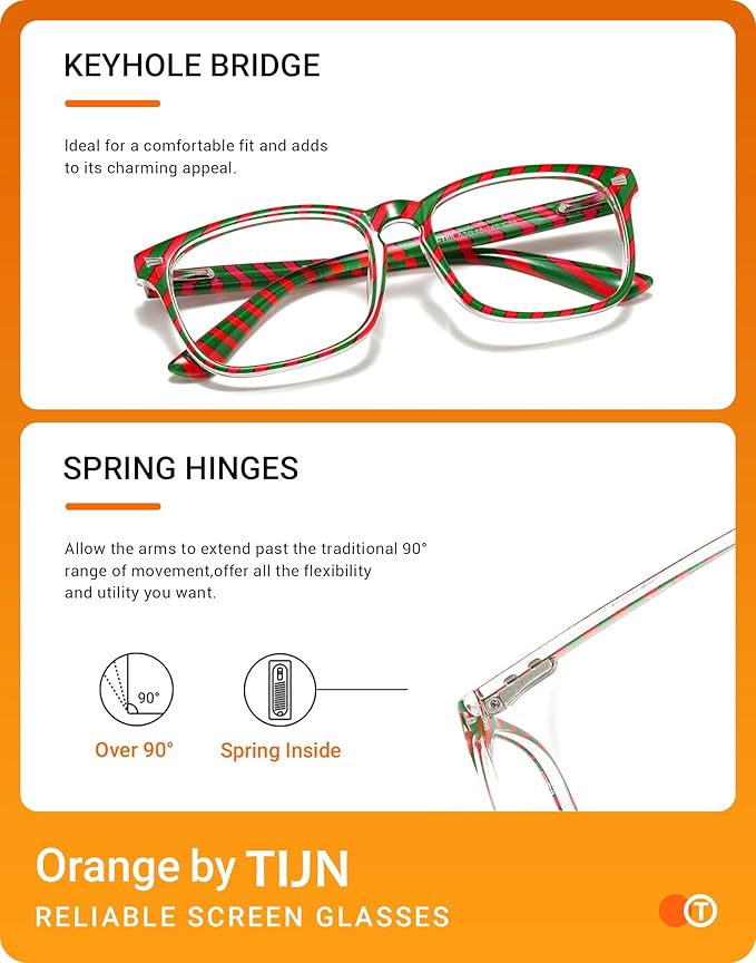 TIJN Blue Light Blocking Glasses for Women Men Clear Frame Square Nerd Eyeglasses Anti Blue Ray Computer Screen Glasses