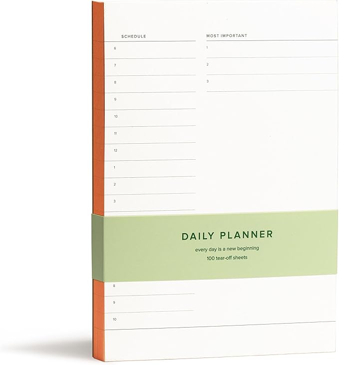 Daily and Weekly To-Do List Notepad – Desk Pad for Work and Study, Orange, 8x6 Inches