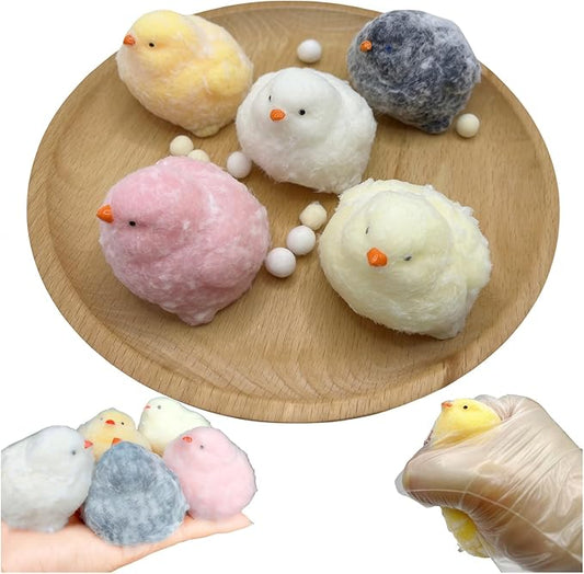 5 Pcs Taba Squishy Chick,Taba Squishy Toys,5 Color Chicks Sensory Toys,Soft Tabba Squishys Stress Relief Squeeze Toy