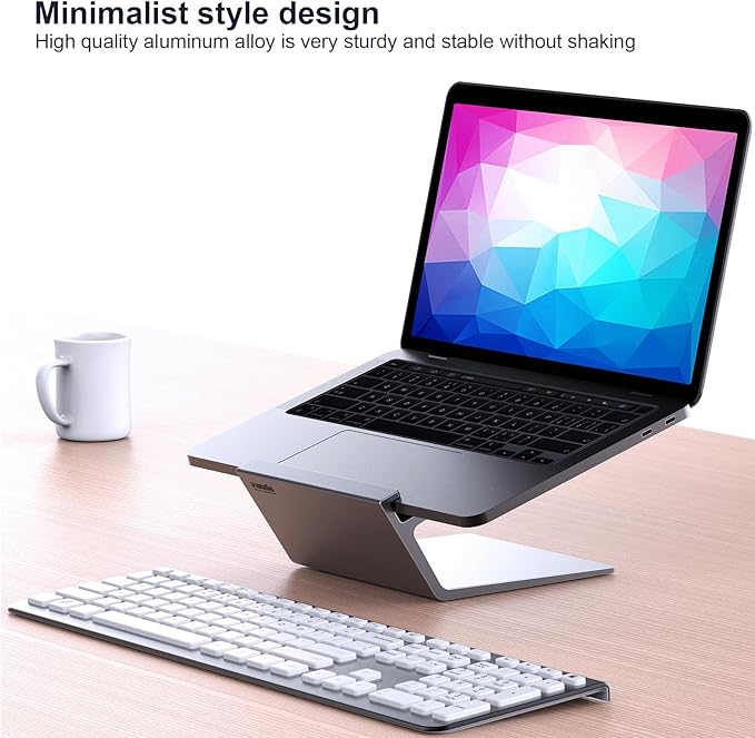 Laptop Stand, Aluminum Notebook Holder Riser Heat-Vent for MacBook Air/Pro, Dell, HP, Lenovo, Microsoft Surface, Samsung 11-16 inches Notebook