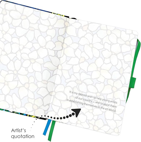 RainCaper Vegan Leather Journal Notebook, 160 Dot-Grid Pages, 5.7 inches x 8 inches, Journal - Tiffany Field of Lilies