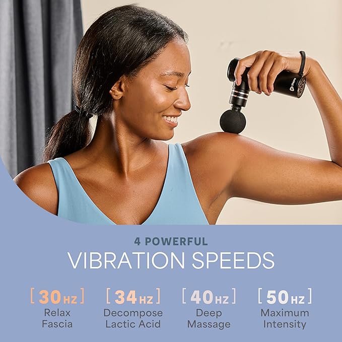 LifePro Percussion Massage Gun FSA HSA Eligible– Deep Tissue Handheld Massager for Athletes – Muscle Recovery Tool for Men & Women – Quiet, Portable with Attachment Heads & Travel Case