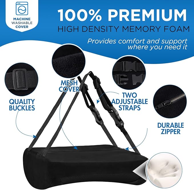 Lumbar Support Pillow for Office Chair Car, Gaming Chair Lower Back Pain Relief Memory Foam Cushion with 3D Mesh Cover Ergonomic Orthopedic Back Rest Lower Back Support