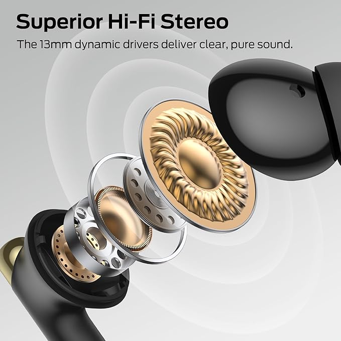 Monster Wireless Earbuds, Bluetooth 6.0 in-Ear Headphones with Charging Case, Stereo Earphones Deep Bass Sound, Built-in Mic, Clear Call, Water Resistant Design for Sports