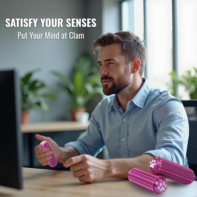 2PCS Little Ouchies Fidget with Cat Dog Paw Button, Sensory Pain Stim Fidget Toys for Adults & Teens, Anxiety and Stress Relief Items, Spiky Grippy Stim Tool, Portable ADHD Autism Fidget Clicker