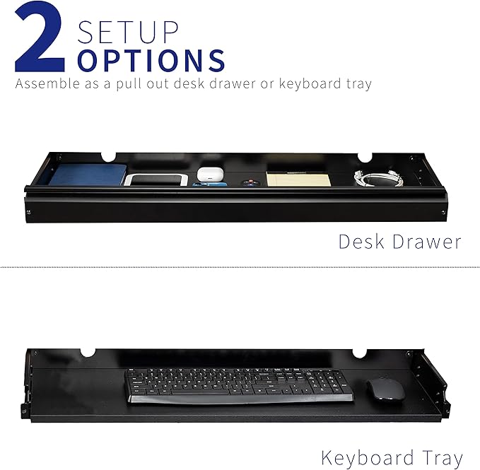 VIVO Large 33 inch Under Desk Slide Out Storage Drawer Organizer, Black, DESK-DR33-B