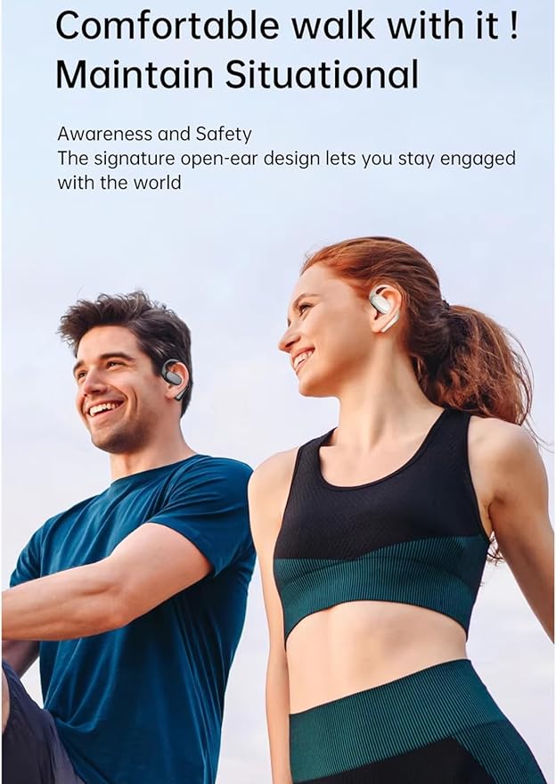 Open Ear Headphones Wireless Bluetooth 5.3 for Women Sweatproof IP54 • 28H Battery (8H+Case) • Dolby Sound • Ultra-Light Comfort for Workout Running