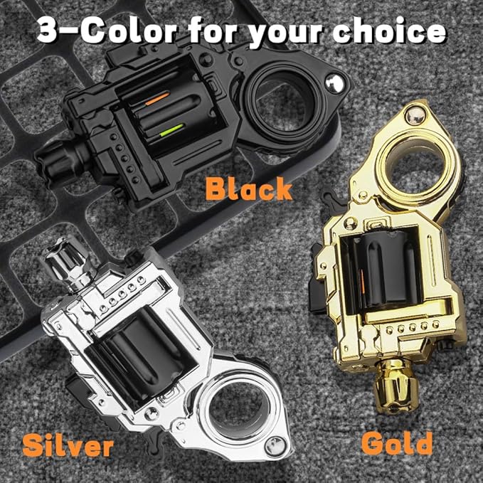 Metal Fidget Toys Gun Adults - Alloy Fidget Spinner Slider Clicker & Launcher Toy EDC Fidget Gun with Bullets and Target Stress Relief Focus Tool (Black)