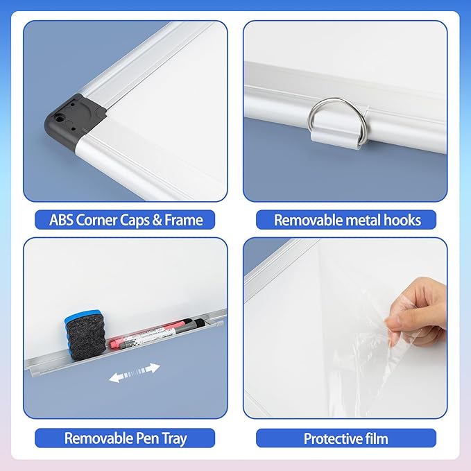 Grtard White Board Dry Erase, 18" x 12" Magnetic Dry Erase Boards, Hanging Magnetic Whiteboard with Marker and Strong Magnets, Dry Erase Board for Wall, White Boards Dry Erase for School, Office, Home