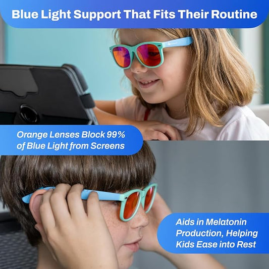 DefenderShield Kids Blue Light Blocking Glasses for Computer, Mobile, Video Games, Gaming