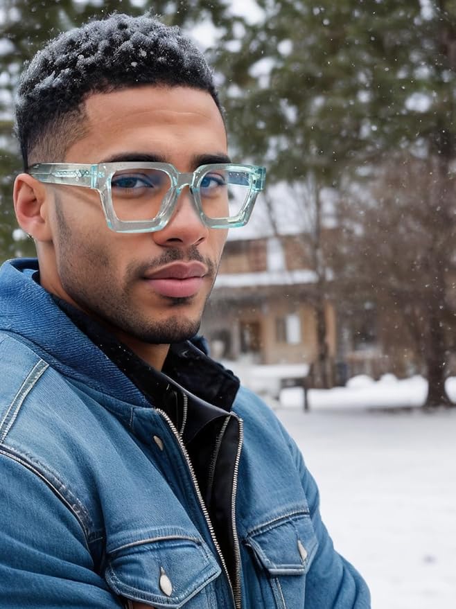 VISOONE Enhanced Version Rectangle Chic Preppy Look Blue Light Blocking Glasses for Women Men RIVER-LIGHTER