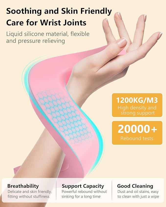 NTMY Aluminum Laptop Stand for Desk with Wrist Rest Pad,Computer Stand for Laptop,Ventilated Ergonomic Laptop Stand Riser on Desk for MacBook/HP/Dell/Acer/Lenovo 10-17.3'' (Pink)