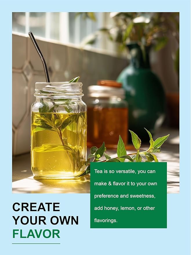 TeeLux Yerba Mate Tea Bags, Unsmoked Yerba Mate Tea, Rich in Antioxidant, Refreshing & Smooth Taste, Hot & Iced Tea, 100 Count