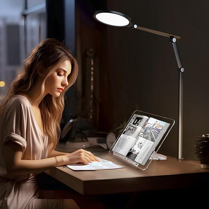 Acrylic Book Stand, Angle Adjustable Book Display Stand,Foldable Cookbook Stand, Lightweight Book Holder for Magazines, Laptop, Recipe, Textbook
