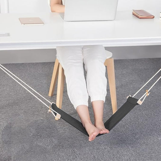 Auoinge Foot Hammock Under Desk FootRest | Adjustable Office Foot Rest Under Desk | Portable Desk Foot Hammock with Headphone Holder
