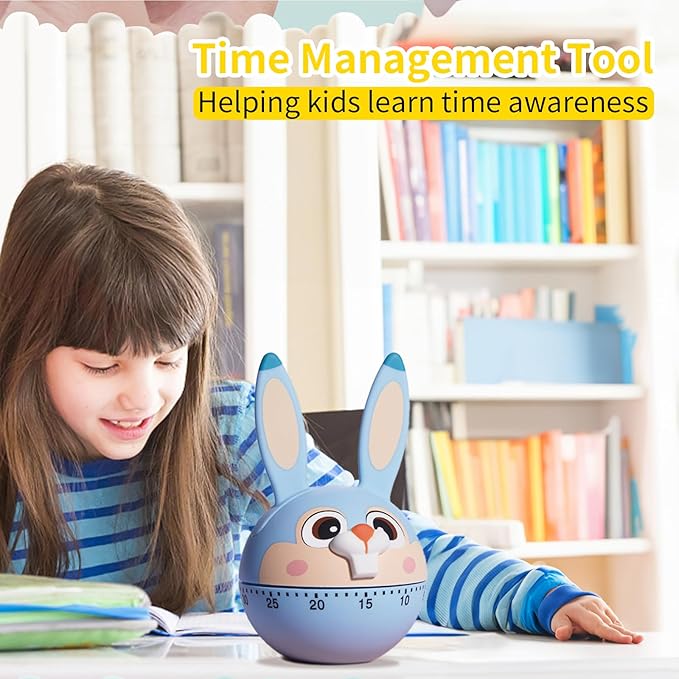 Mechanical Kitchen Timer, Cute Wind Up 60-Minute Manual Countdown for Kids, Classroom, Home, Study and Cooking