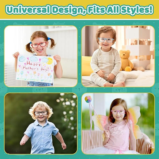 BiBiBear Toddler/Kids/Teens Glasses - Unbreakable TR90 Frame, 180° Flexible, Lightweight & Safe Glasses for Kids Age 2-15
