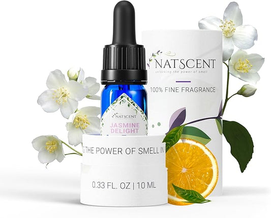 Jasmine Delight Essential Oils for Diffusers for Home, Nature-based Jasmine Essential Oil, Long-lasting & Family-friendly Diffuser Oils Scents, IFRA Certified, Cold Air & Ultrasonic – 0.33 oz